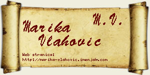 Marika Vlahović vizit kartica